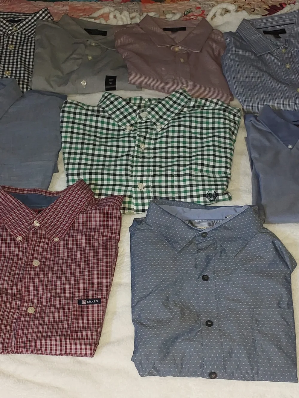 LOT Of 12 Mixed Banana Republic & Chaps, Long Sleeve Button-Down Shirts
